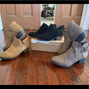 3 pairs of Booties (size 9.5-10)